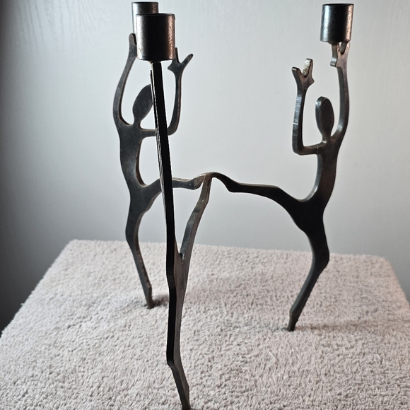 Vintage Steel Candelabra Attributed to John R Keyser Ballerini Series - Picture 4 of 11